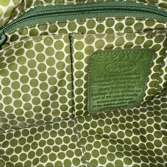 Brighton Pebbled Leather Shoulder Handbag Magnetic Closure Medium Woven Design - Picture 7 of 10